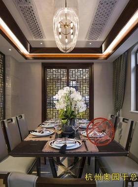 12年风制别墅豪a1192宅装修不钢屏隔断客厅入户锈玄关栅格花格定