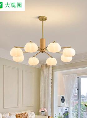 观园客厅吊灯255室灯卧现代简大约棉花3餐厅客厅灯中古风灯具主灯