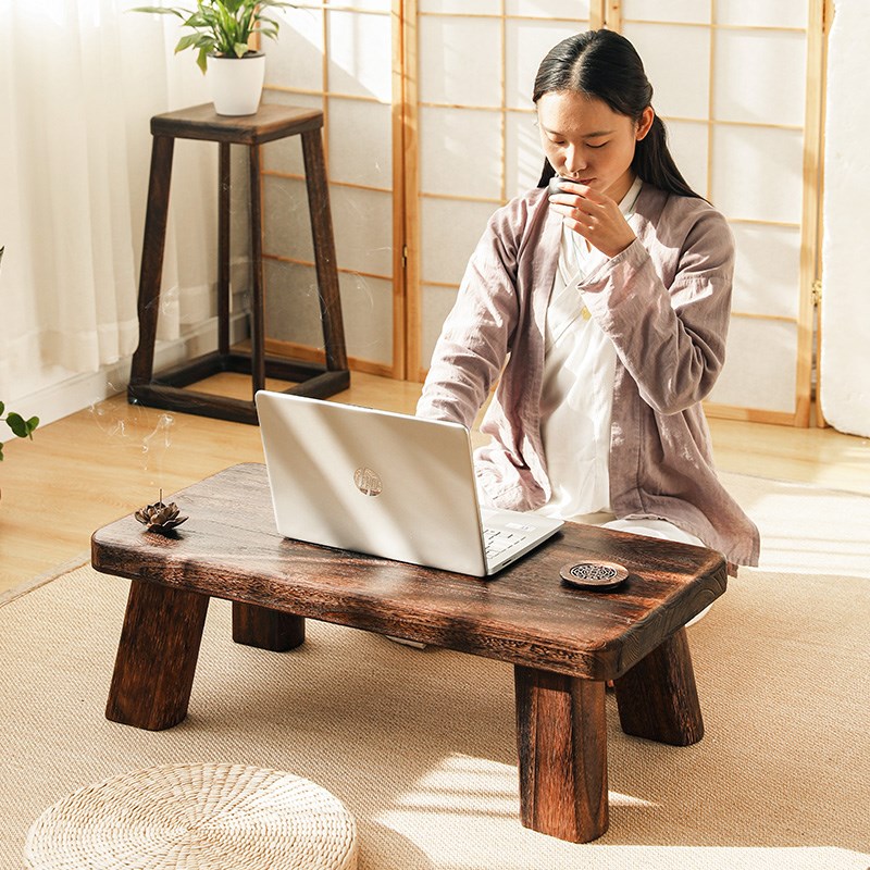 实木飘窗小桌子炕几家用卧室坐地阳台茶桌矮桌榻榻米X茶几简约茶