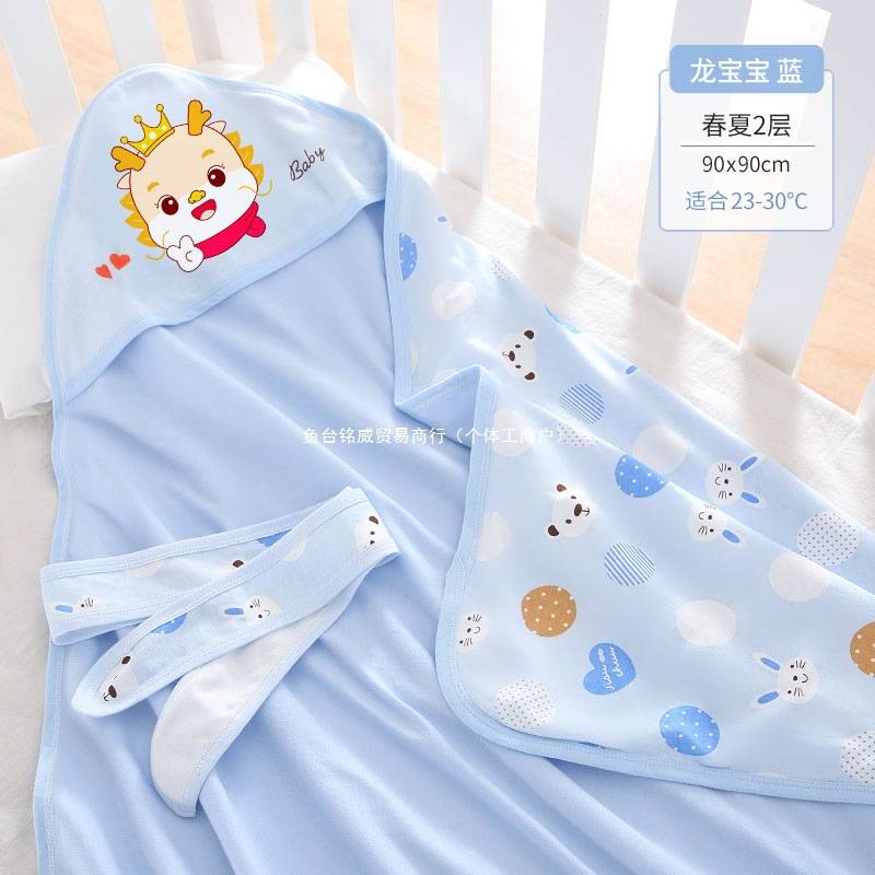 德系婴儿包单纯棉抱被初生新生儿春秋夏季包巾宝宝用品产房包被冬