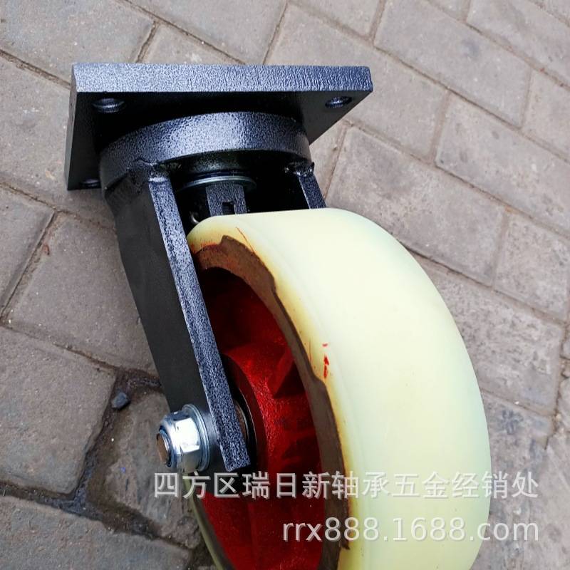 超重型万向轮橡胶轮6寸8寸10寸12寸 橡胶静音载重脚轮设备龙门吊