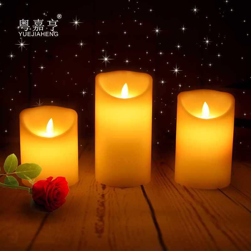 斜口摇摆电子蜡烛浪漫表白布置求婚引路led灯摇摆假石蜡