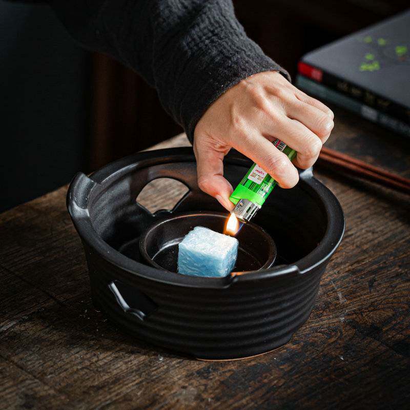 玖田烧日式小号炭烧炉子加热底座酒精炉可烧炭煮茶炉茶壶温茶配件