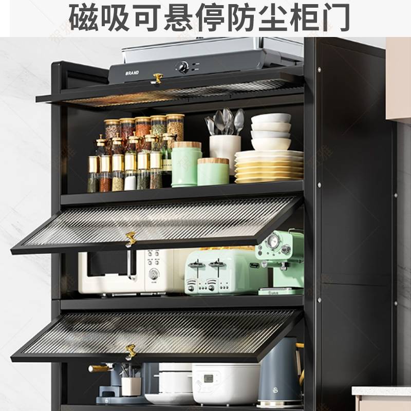 A10L厨房置物架带门餐边柜家用客厅简约餐具微波炉收纳储物柜落地