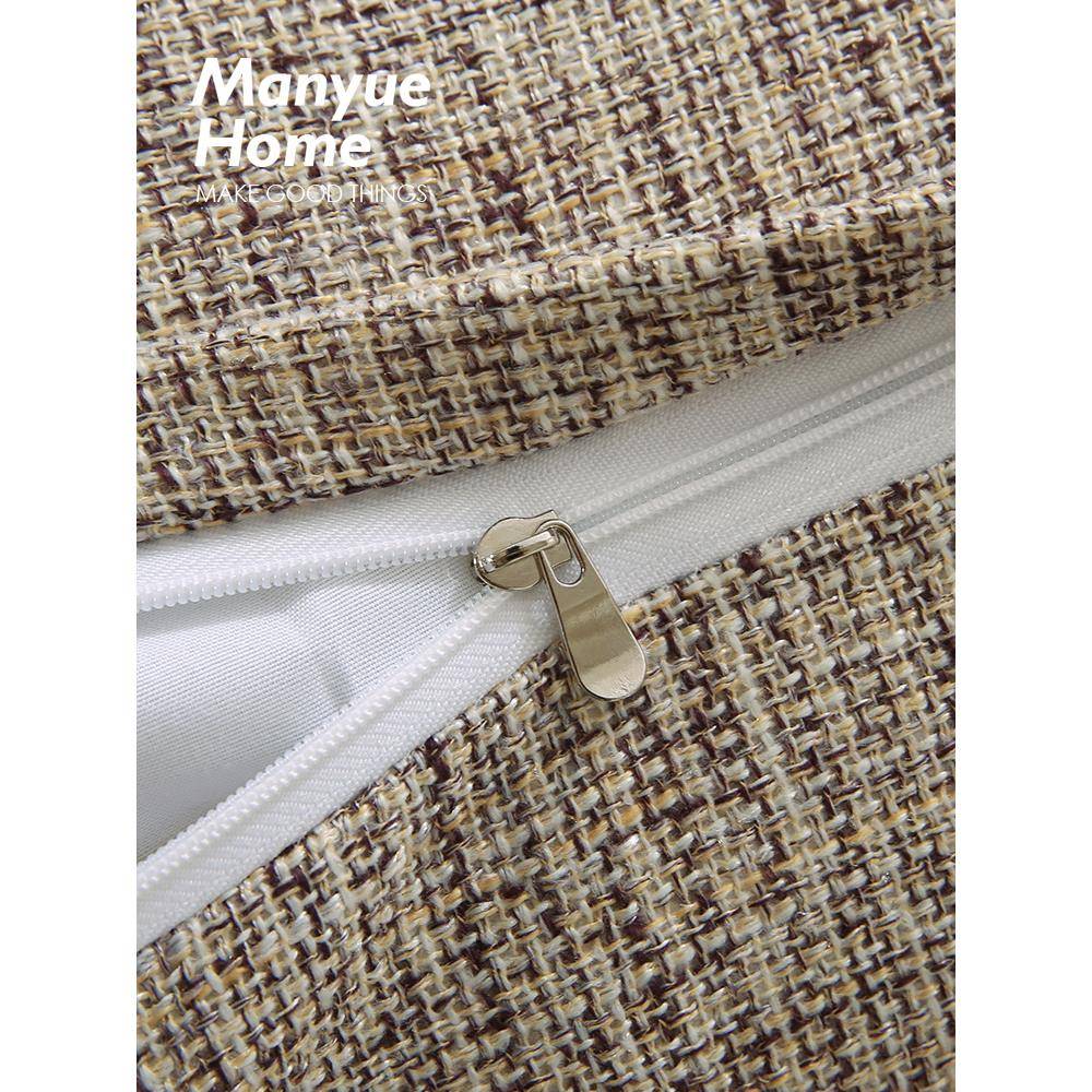 61K纯色三枕色麻客厅F76HT9HS发靠垫家用三沙角护腰布靠枕床上腰