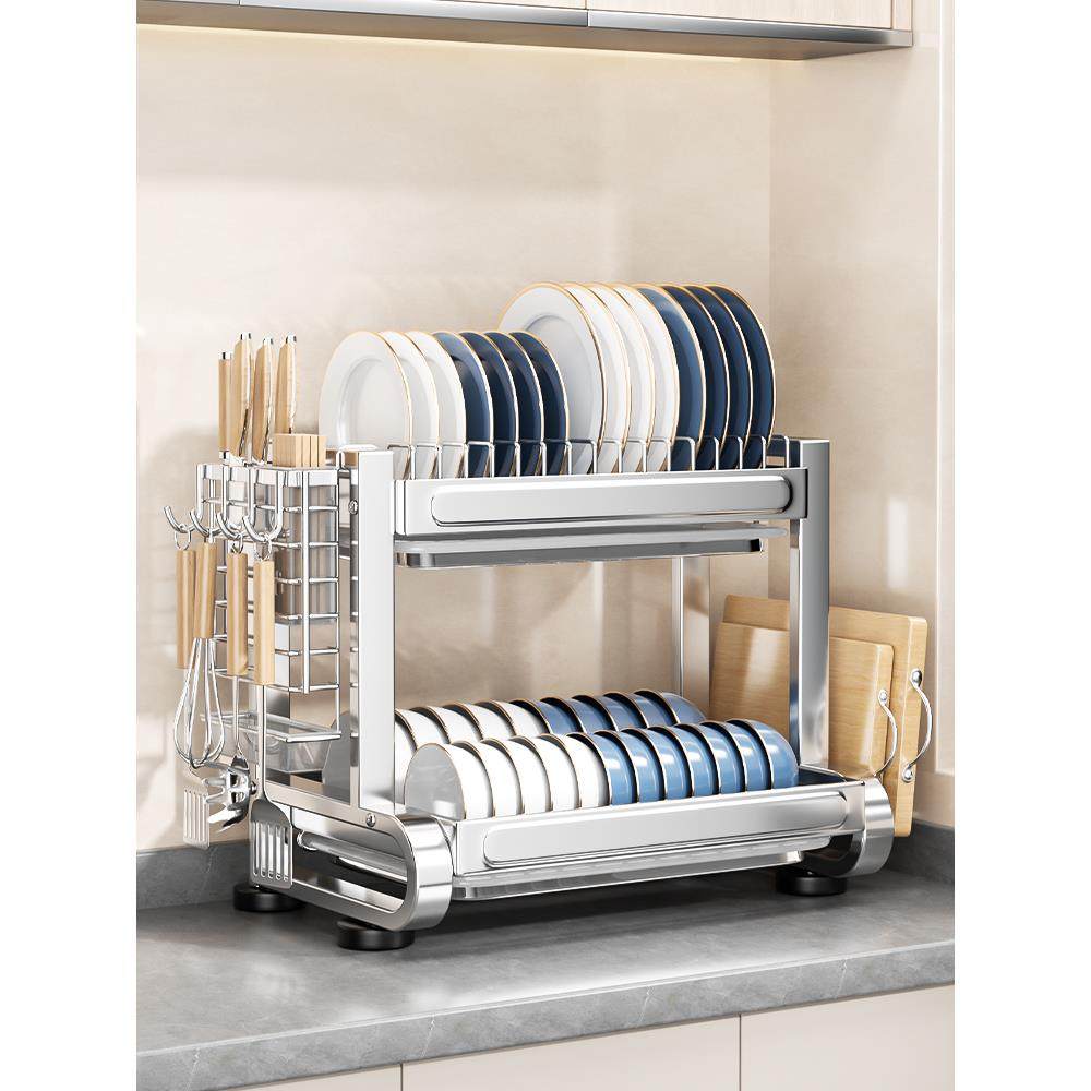 A9L不锈钢厨房碗碟置物架碗盘筷收纳沥水架台面放碗多功能家用收,厨房/烹饪用具,抹布架/厨房清洁收纳架,淘宝优惠券,粉丝福利购,淘宝优惠卷