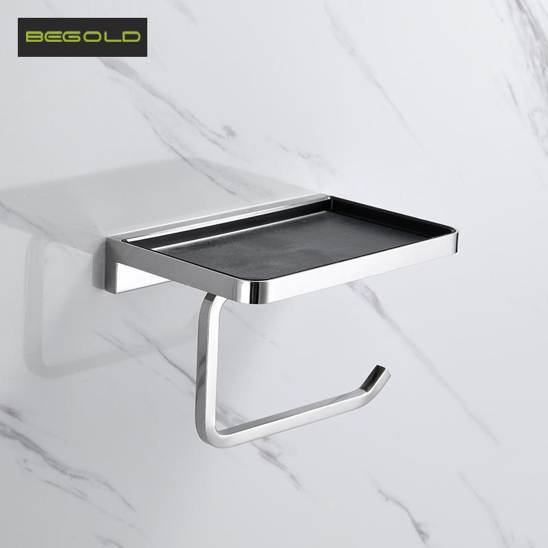 304不锈钢置物纸巾架卫生间厕纸架浴室挂件抽纸镜面抛光免打孔