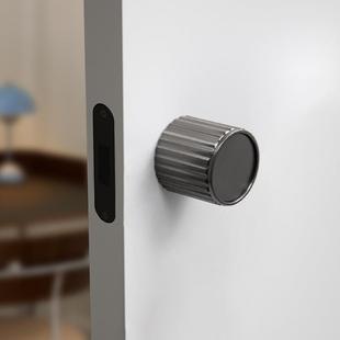 卧室极简门锁家用通用型磁吸静音房门锁中古风旋钮隐藏钥匙门把手
