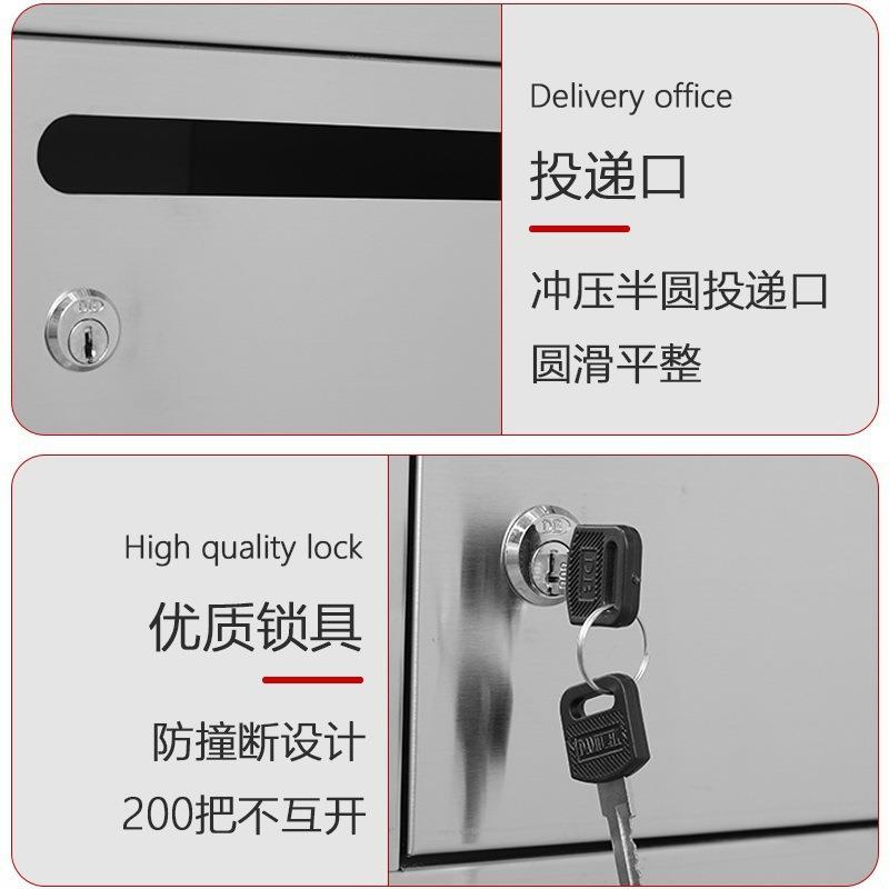 地多门信件信报快箱递BY-2305304投不锈钢存放公寓柜子挂墙递小区