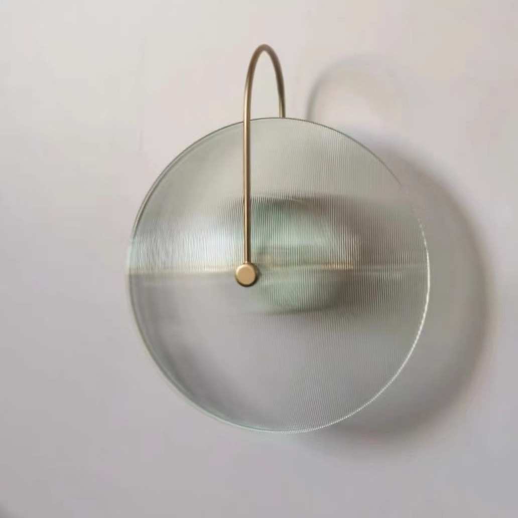 北欧极简壁灯轻奢主卧室床头灯客厅楼梯墙灯玻璃圆形壁灯玄关创意