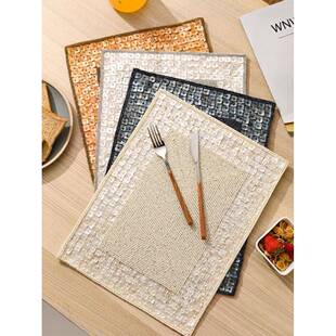 串7L桌8K餐轻80奢欧式 珠贝壳西垫杯垫隔热垫锅垫盘垫花瓶垫摆件软