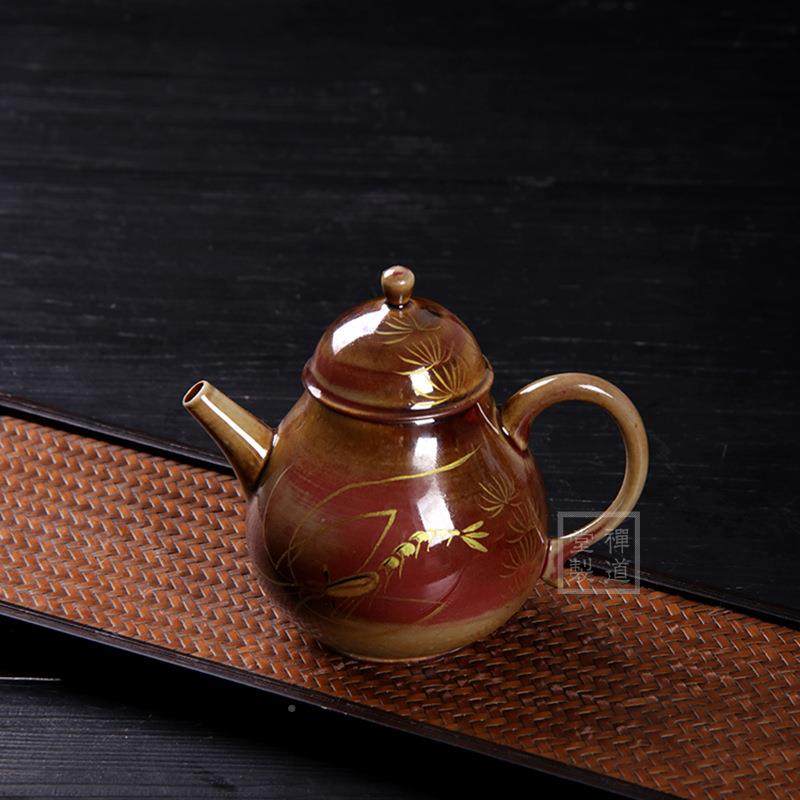 虾复古粗陶绘KFV金薄胎日梨式小号茶壶钧窑形壶单个手陶瓷手作泡,标准件/零部件/工业耗材,车间地垫,淘宝优惠券,粉丝福利购,淘宝优惠卷
