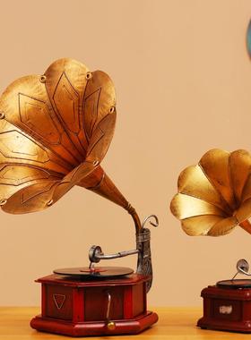 复古BAD大号留声机模型创意客厅店铺橱窗拍片摄居道具唱机铁艺家