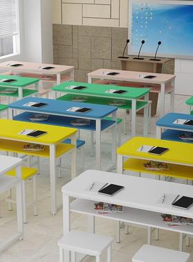 童学习桌书UEC桌课桌椅辅导班儿培训桌小学生双家用写字桌层桌角