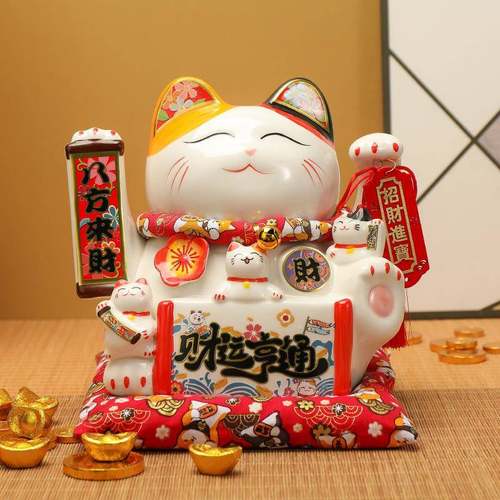 招HM-01100财猫摆件开业9礼品居家店前铺收银台存财钱储蓄罐陶瓷