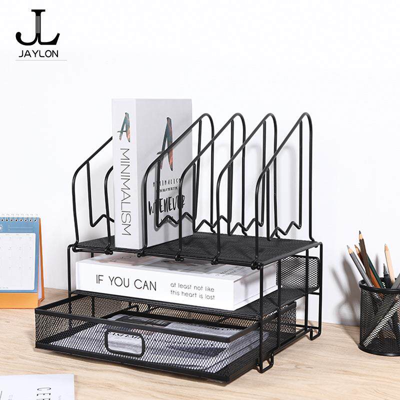 多层金纳属桌面文件架办公用品文件管理纳资收整理抽屉料式文件收