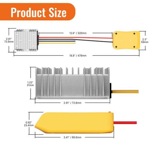 deal20V转12V2器0A电池DIY带线转换电动t工具锂De-W1-12w电池输出