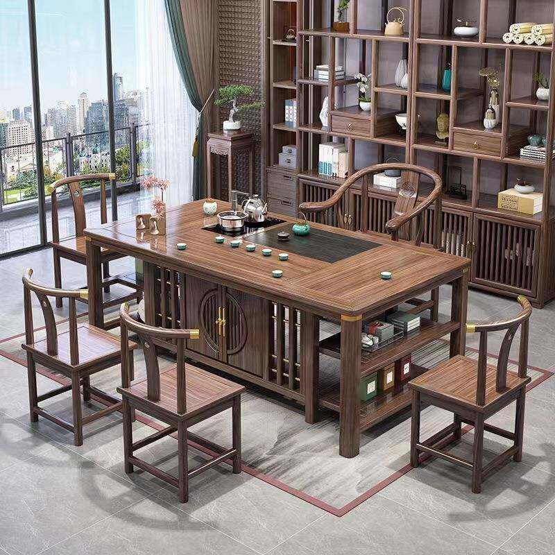 实木茶椅组禅IFC合新中式茶台办公室茶几家用桌茶装具套一体意泡