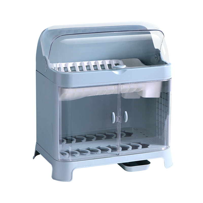 装碗筷收纳箱带盖l家用沥水碗架厨房餐具碗盘收纳盒大号碗柜收纳