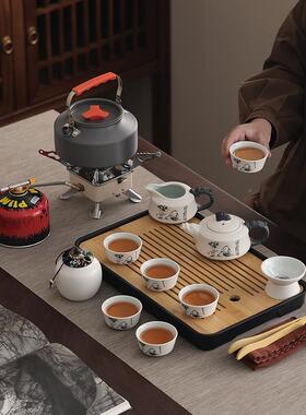 2025露便22187携式旅行茶具新装套家用高档户外营陶瓷泡茶壶茶杯