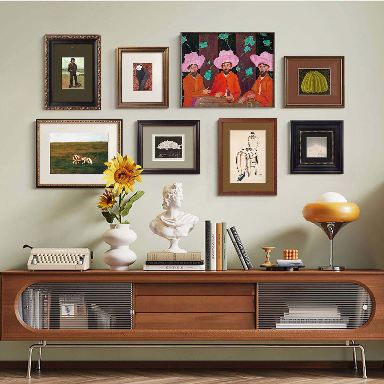 现代法ZC-03式中古风美式复古厅矮挂柜装饰画画玄关餐厅背景客墙,家居饰品,现代装饰画,淘宝优惠券,粉丝福利购,淘宝优惠卷