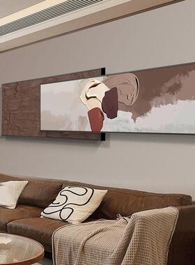 现代简约al202210沙发背客景墙挂画抽墙象肌感理厅装饰画奶油风双