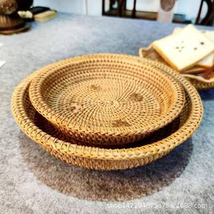 秋藤OJD编特色纯果手工编织水果心客盘厅茶几桌面零食糖点心点收