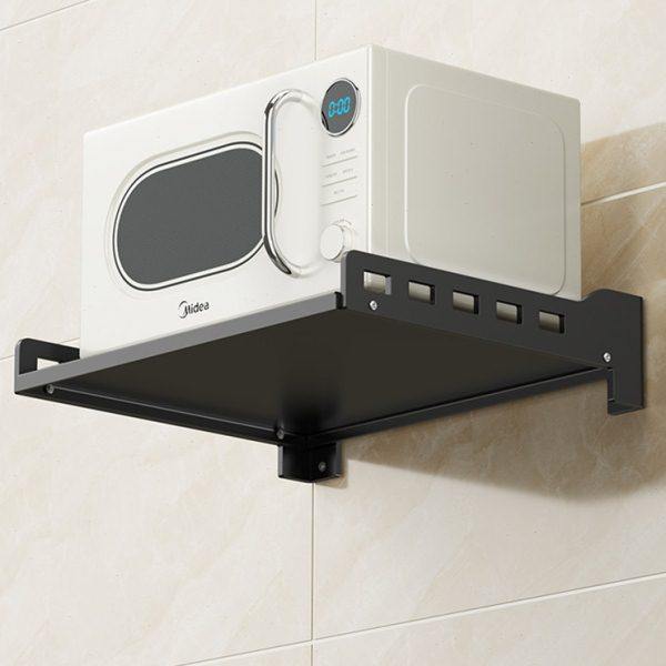 黑色加宽厨房置物架壁挂微波炉架子放烤箱支架家用调味料瓶收纳架,厨房/烹饪用具,微波炉置物架,淘宝优惠券,粉丝福利购,淘宝优惠卷