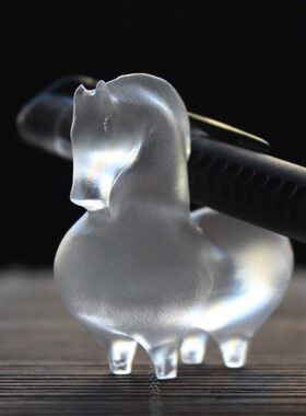 古法真琉璃创意茶宠可爱琉璃白马家居客厅书房摆件工艺品生日礼物