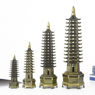 高端文昌塔九层层酒柜装饰品摆件书桌书柜学生创意小摆设中式建