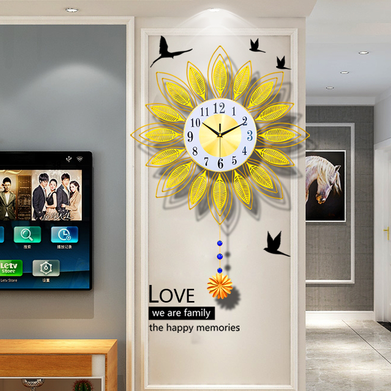 北欧轻奢客厅挂钟家用q创意个性装饰钟表现代简约时尚网红时钟大