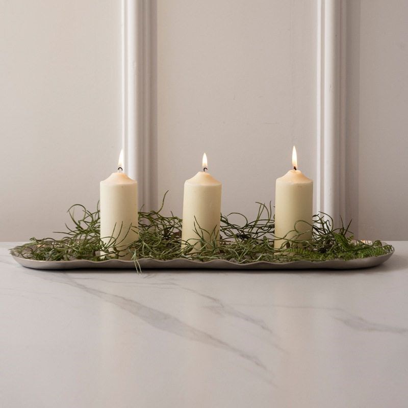 现代轻奢哑光银色香槟色托盘椭z圆形长盘收纳盘样板间居家装饰摆