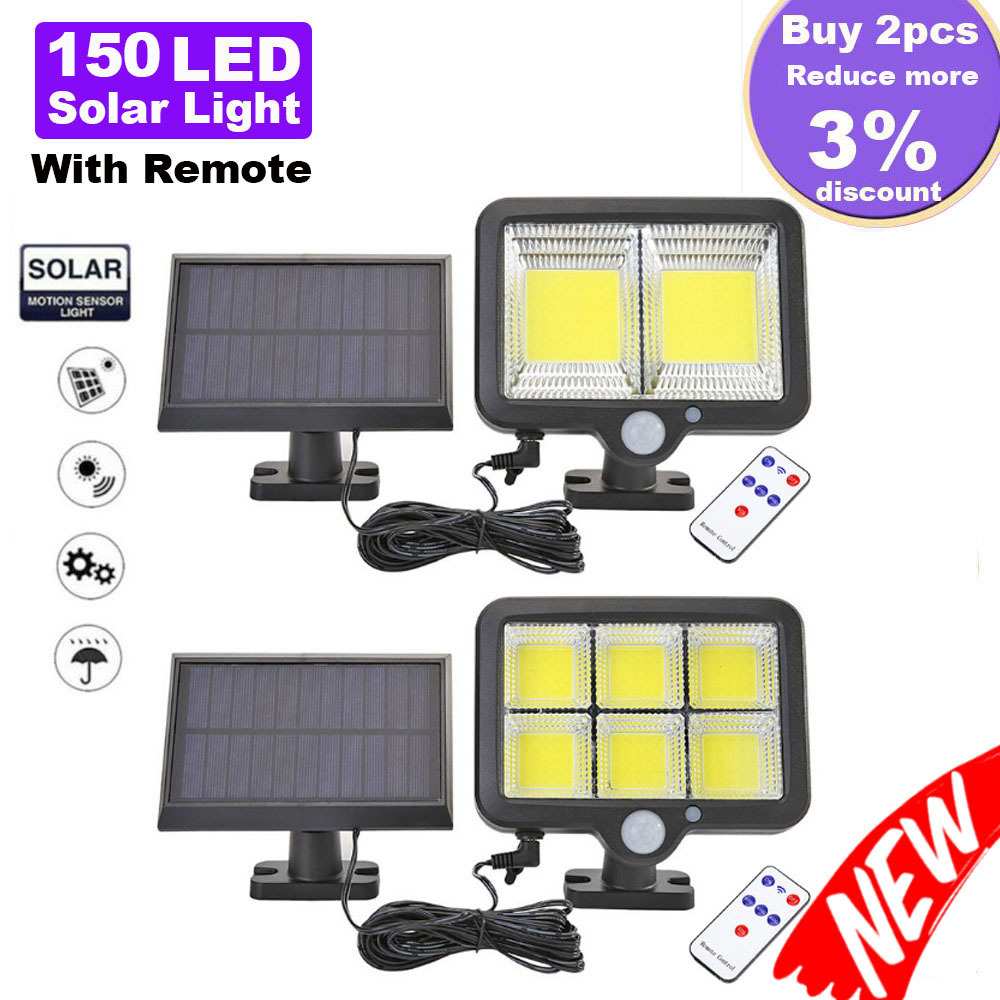 150LED分体太阳能充电红外人体感应灯室内楼道卫生间壁灯家用