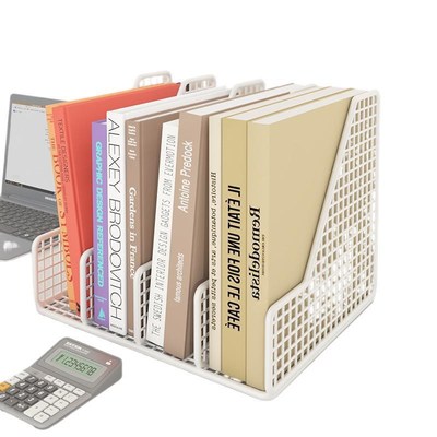 文件框收纳盒书架简易立式书立桌面办公用品大全金属资料架放置架
