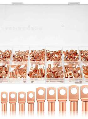 跨境200pcs盒装铜接线端子线耳接头SC窥口铜鼻子线鼻子套装