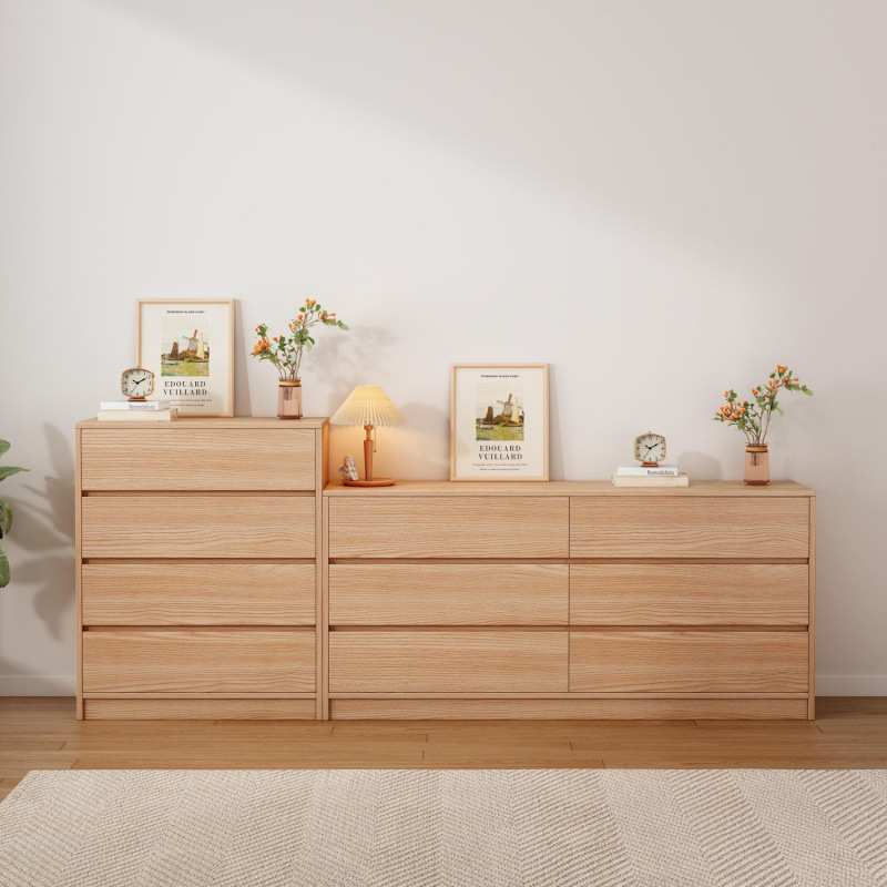 梳妆台斗柜卧室小户型抽屉收纳柜原木风化妆桌家用靠墙储物柜斗柜