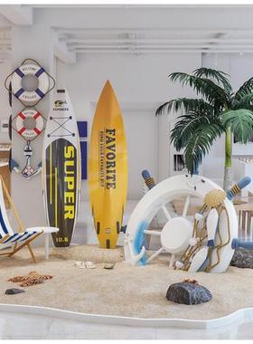 夏天橱窗氛围布置童装春日海洋道具冲浪板陈列布置海边珠宝店美陈