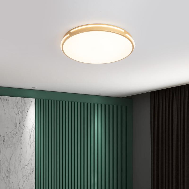 北欧吸顶灯家用客厅主卧室灯餐厅书房灯现代简约圆形金色LED灯具
