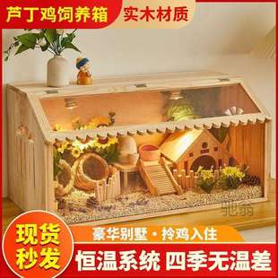 麓f芦丁鸡饲养箱全套宠物饲养笼鸡窝卢丁鸡的房子养殖保温箱木箱