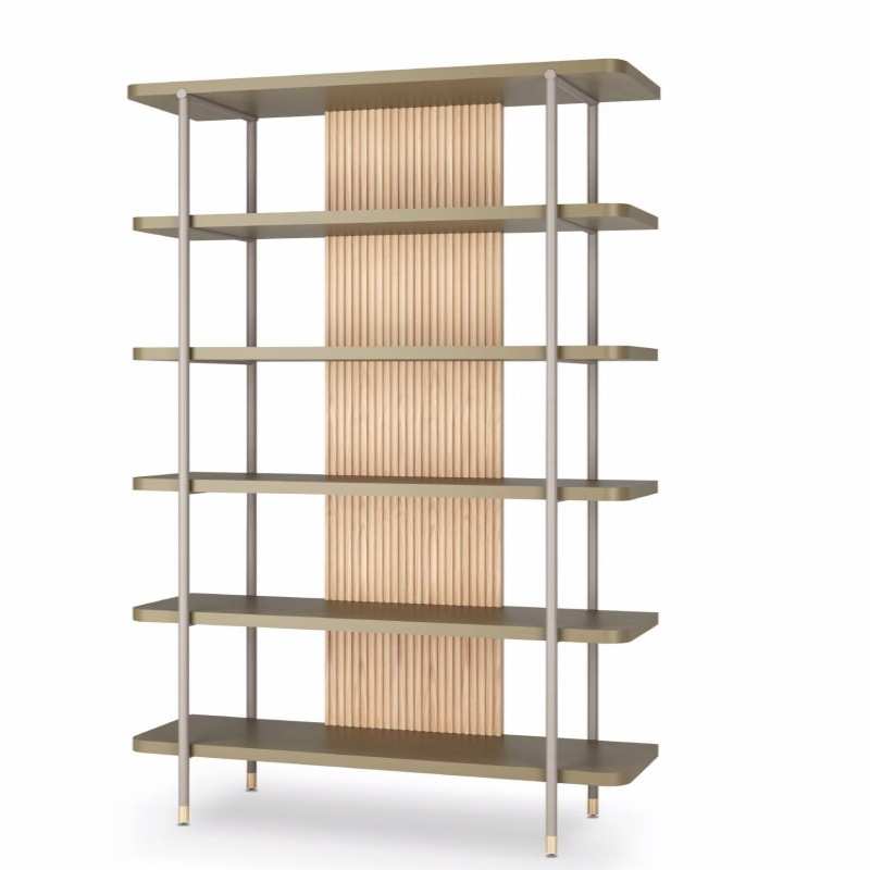 北欧烤漆书架不锈钢置物架现代简约落地书柜简易储物架实木收纳柜