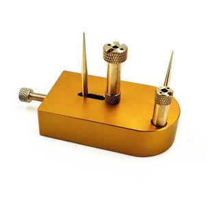 修表工具摆轮夹板/游丝支架可调节高低金色铝座钟表维修工具