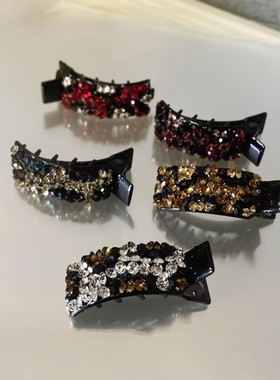 韩系彩色水钻刘海侧边夹高级感气质刘海夹碎发夹鸭嘴夹