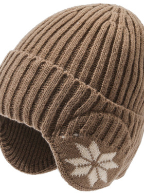 帽子男冬天保暖针织帽冬季骑车加绒护耳毛线帽围脖男士青年套头帽