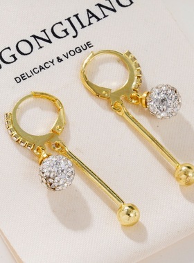 合金耳饰【金色年华】2025中秋节专属时尚轻奢小众简约气质耳环