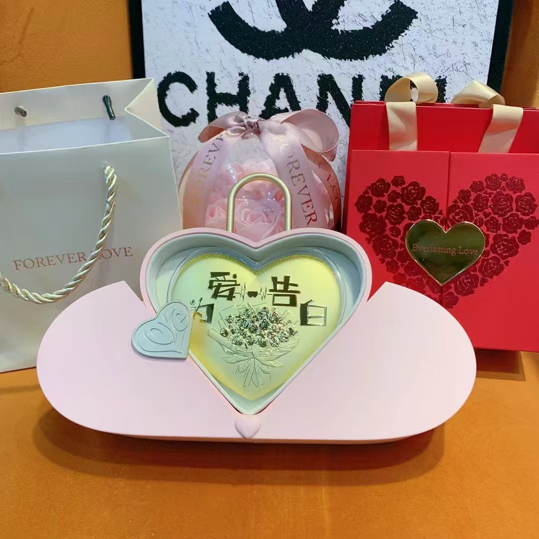 足金999爱心大饼金币七夕情人节心形金饼为爱告白送女朋友老婆