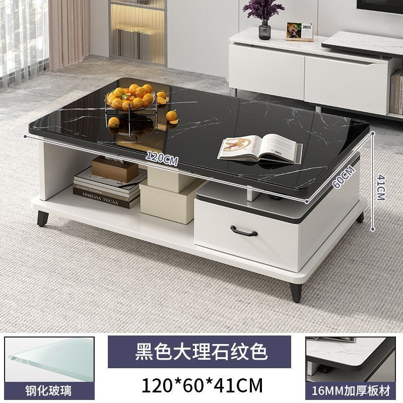 茶几客厅家用轻奢简约现代小户型办公室茶台欧式钢化玻璃茶几桌子