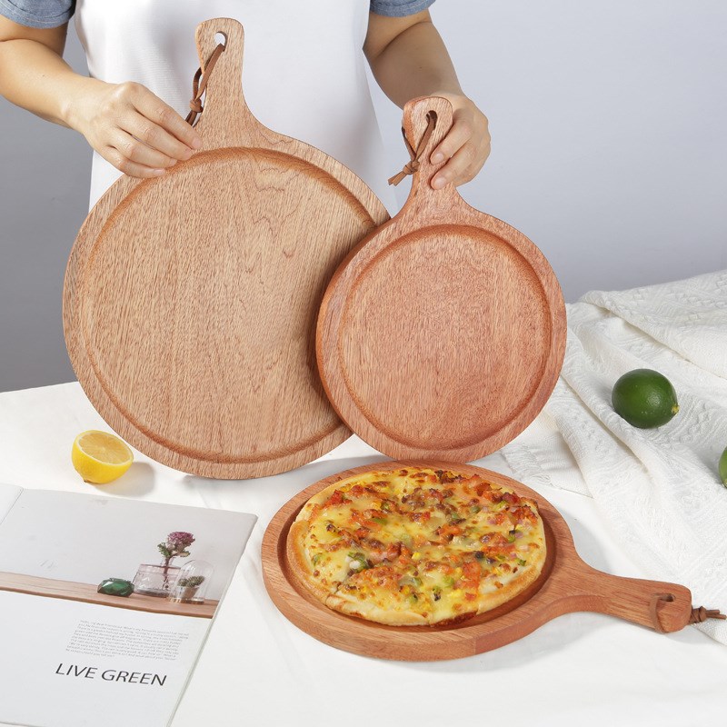 披萨盘木质托盘日式家用实木牛排烘F培烧烤盘面包寿司木板托木盘