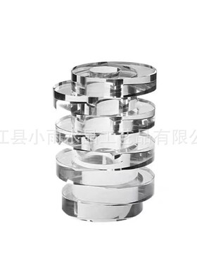 简约现代轻奢白色层叠水晶花器摆件售楼处样板房间茶几餐桌插花瓶