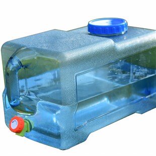 PC25L户外矿泉纯净水桶塑料家用带龙头饮水桶车载储水用水箱方形