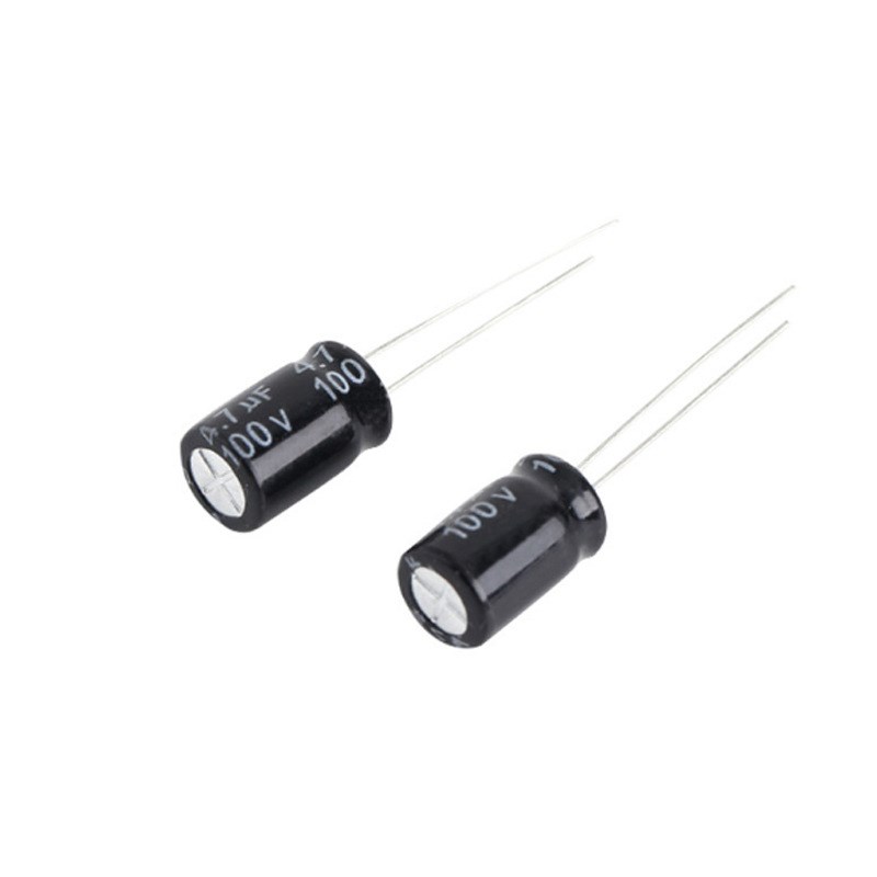 高压铝电解电容器4.7UF/100V 5*11mm 100V4.7UF低阻抗电解电容